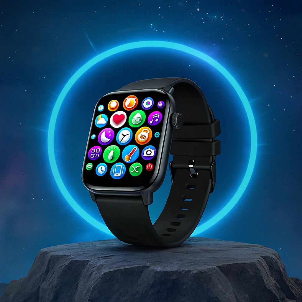 T500 Smartwatch | Bluetooth Calling Function | Fitness Tracker | Heart Rate Monitor | Sleep Monitor | For Boys & Girls (Black Strap, Free Size)