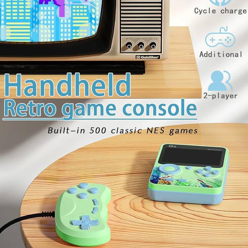 G5 (with Remote) Handheld Game Console Retro Video Games, with Hundreds of Preloaded Classic Video Games Support 2 Players and TV Connection | Support 2 Players | Special Edition | Perfect Birthday Gift
