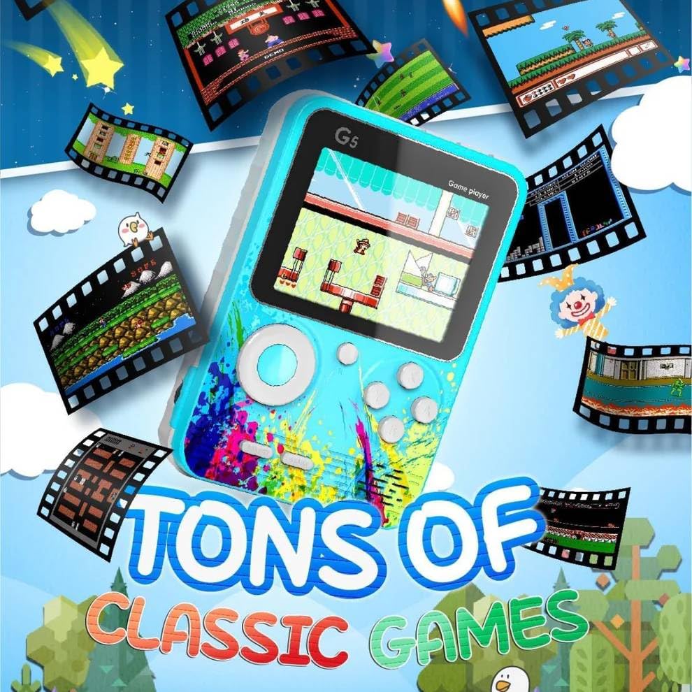 G5 (with Remote) Handheld Game Console Retro Video Games, with Hundreds of Preloaded Classic Video Games Support 2 Players and TV Connection | Support 2 Players | Special Edition | Perfect Birthday Gift