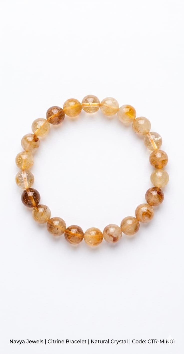 Citrine healing crystal bracelet used for manifestation, meditation and positive energy