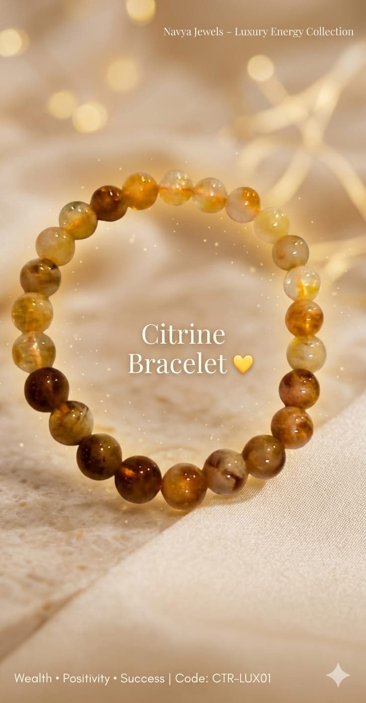 Elegant natural citrine gemstone bracelet with stretchable comfortable fit