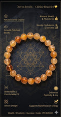 Citrine bracelet worn on wrist for prosperity, confidence and daily positivity