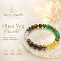 Dhan Yog Bracelet with Citrine, Pyrite, Green Aventurine, Tiger Eye and 3 Clear Quartz beads for wealth and prosperity