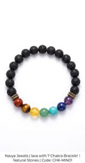 Close up of lava stone bracelet showing porous black beads used for aromatherapy and chakra healing