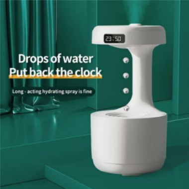 Anti Gravity Air Humidifier With Warm Night Light & LED Display | Ultrasonic Cool Mist Aroma Diffuser | Fine Mist Spray | Quiet Operation | Anti-Gravity Water Droplet Humidifier | Creative Air Aromatherapy for Home Bedroom Office (white)