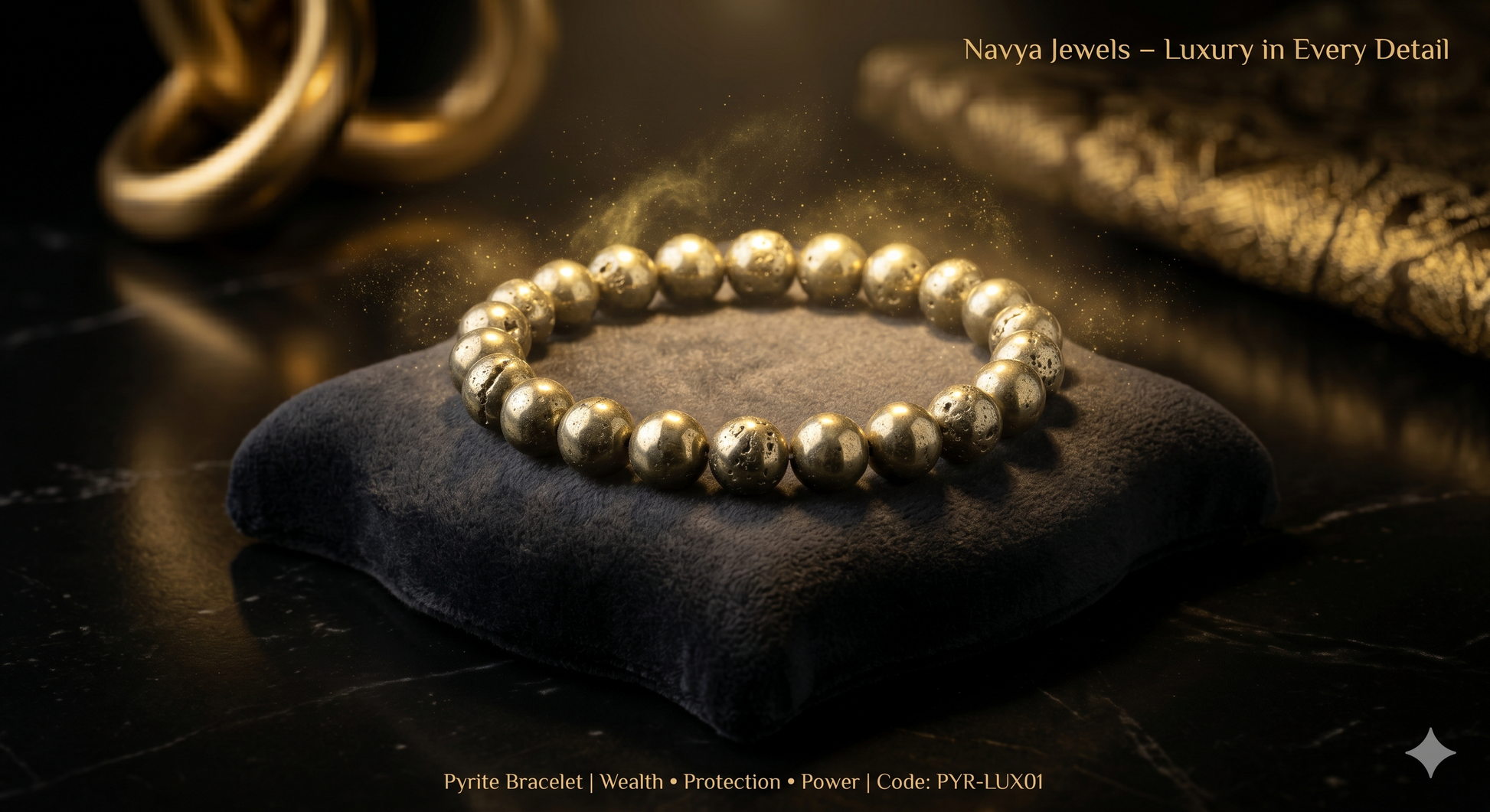 Natural pyrite bracelet with spiritual energy aura, wealth attraction and protection crystal jewelry