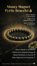 Luxury pyrite bracelet on black background symbolizing wealth, success and premium jewelry style